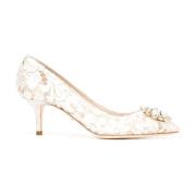 Dolce & Gabbana Elegant Svart Läderpumps White, Dam