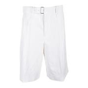 Jil Sander Linne Bermuda Shorts White, Herr