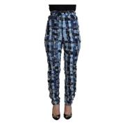 Dolce & Gabbana Multifärgad Patchwork Skinny Jeans med hög midja Multi...