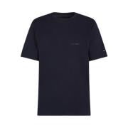 Tommy Hilfiger Interlock Stickad Ribbad Krage T-shirt Blue, Herr