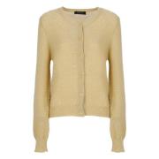 Fabiana Filippi Paljett Beige Kofta Rund Hals Tröja Beige, Dam