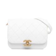 Chanel Vintage Pre-owned Laeder crossbodyvskor White, Dam