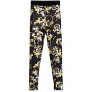 Versace Jeans Couture Barocco Print Leggings Svart Guld Logo Multicolo...