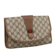 Gucci Vintage Pre-owned Laeder kuvertvskor Beige, Dam