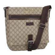 Gucci Vintage Pre-owned Canvas axelremsvskor Beige, Dam