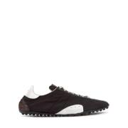 Maison Margiela Svarta Panel Sneakers med Kontrasterande Häl Black, He...