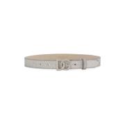 Dolce & Gabbana Silver Läderbälte Beige, Unisex