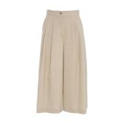 Ottod'Ame Beige Veckade Bermudashorts för Kvinnor Beige, Dam