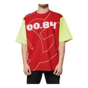 Dolce & Gabbana Multifärgad Logo Bomull Crew Neck T-shirt Red, Herr