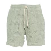 OAS Gröna Virkade Shorts för Män Green, Herr