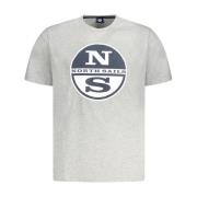 North Sails Grafisk Bomull Crew Neck T-shirt Gray, Herr