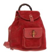 Gucci Vintage Pre-owned Mocka ryggsckar Red, Dam