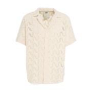 OAS Vit Virkad Skjorta Ss25 Beige, Herr