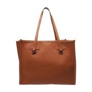 Gianni Chiarini Brun Läder Shopper Väska Marcella Brown, Dam