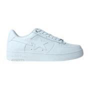 A Bathing APE Panel Läder Sneakers med Logo Motiv White, Herr