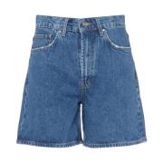 Anine Bing Indigo Medium Shorts för Kvinnor Blue, Dam