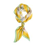 Moschino Elegant Gul Sidenscarf Multicolor, Dam