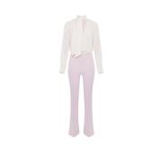 Elisabetta Franchi Viskos jumpsuit med georgette skjorta Multicolor, D...