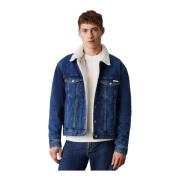 Calvin Klein Denim sherpa jacka - Blå Blue, Herr