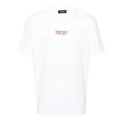 Dsquared2 Vit Bomull Jersey T-shirt med Tryckta Bokstäver White, Herr