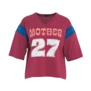 Mother Röd Randig V-ringad T-shirt Red, Dam