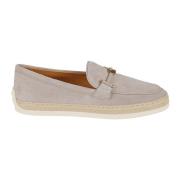 Tod's Beige Platta Skor med Raffia Detaljer Beige, Dam