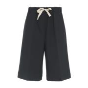 Semicouture Svarta Bermuda Shorts Ullblandning Black, Dam