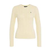 Polo Ralph Lauren Beige Kabelstickad Tröja Ss25 Beige, Dam