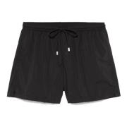 Fedeli Polyester Badshorts med Elastiskt Bälte Black, Herr