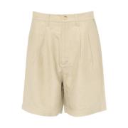 Anine Bing Kort Linneblandning Havre Shorts Brown, Dam