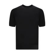 Ermenegildo Zegna Monokrom Ribbad Crew Neck T-shirt Black, Herr