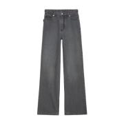 Zadig & Voltaire Högmidjade rakbens denim jeans Gray, Dam