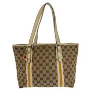 Gucci Vintage Pre-owned Canvas totevskor Beige, Dam