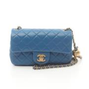 Chanel Vintage Pre-owned Laeder axelremsvskor Blue, Dam