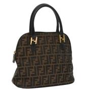 Fendi Vintage Pre-owned Canvas handvskor Brown, Dam