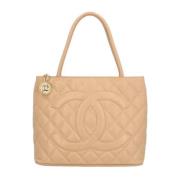 Chanel Vintage Pre-owned Laeder chanel-vskor Beige, Dam