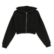 Entire Studios Kort Dragkedja Hoodie Black, Dam