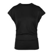 Weili Zheng Elegant T-shirt med Spandex Blandning Black, Dam