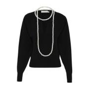 Zimmermann Ull Crush Necklace Sweater Black, Dam