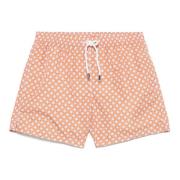 Fedeli Polyester Badshorts med Elastiskt Bälte Orange, Herr