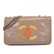 Chanel Vintage Pre-owned Laeder axelremsvskor Beige, Dam