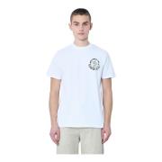 Moncler Bomull Jersey Logo Motif T-shirt White, Herr