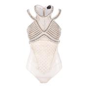 Elisabetta Franchi Elegant Body med Stretchigt Tyg White, Dam