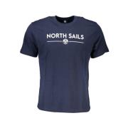 North Sails Blå Bomull Tryck Logo T-shirt Blue, Herr