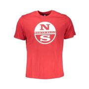 North Sails Röd Bomull Tryck Logo T-shirt Red, Herr