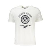 North Sails Tryck Logo Kortärmad Bomull T-shirt White, Herr