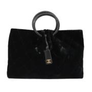 Chanel Vintage Pre-owned Sammet chanel-vskor Black, Dam