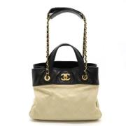 Chanel Vintage Pre-owned Laeder totevskor Beige, Dam