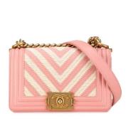 Chanel Vintage Pre-owned Canvas axelremsvskor Pink, Dam