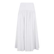 Staud Flowy Midi Kjol i Procida Stil White, Dam